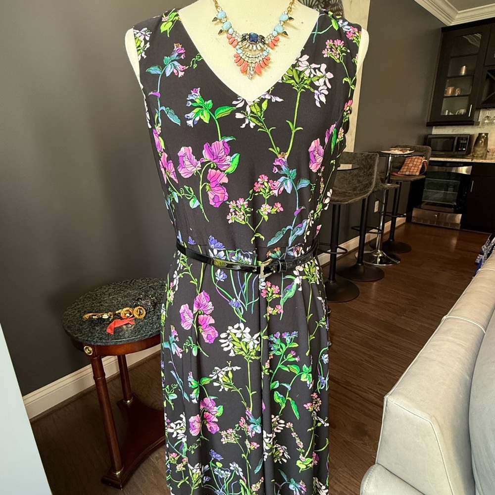 Tommy Hilfiger Black Dress with Floral Print